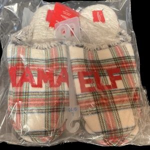 Wondershop At Target NWT Women's Mama Elf Slippers Red Plaid Large 9-10